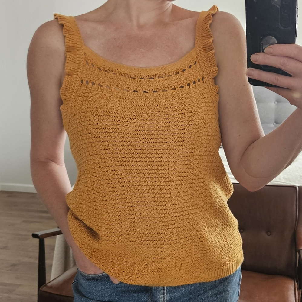 J. Crew Mustard Knit Tank Top